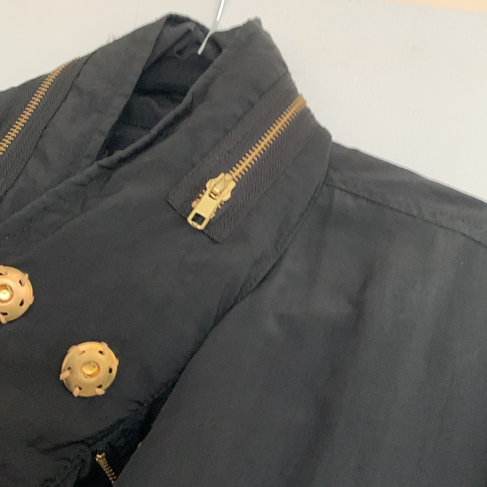 Millard Fillmore Black Spring Fall jkt ,3/4 sleeves,snaps zipper,hidden-hood❤️❤️ - Picture 7 of 14